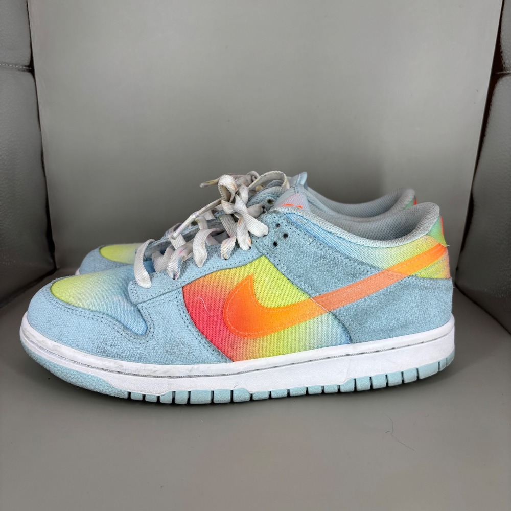 Nike Dunk Low Sun-Bleached Rainbow Blue Orange‎ Multi Color HF4797-474 Mens 7Y - Picture 3 of 7